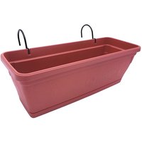 Stefanplast - Balkonkasten terrakotta 50cm mit Halterung Blumenkasten Pflanzkasten Pflanztopf von Stefanplast