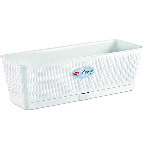 Stefanplast Blumenkasten, Liberty, weiß, 50 x 18 x 16 cm, 87507 von Stefanplast