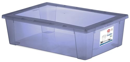 Stefanplast VISUAL BOX XXL MIT DECKEL NAVY BLAU TRANSPARENT von Stefanplast