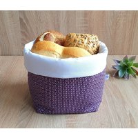 Brotkorb Mit Blumen, Brotkörbchen Lila, Stoffkorb, Baumwollkorb, Korb Für Brot, Tischdeko, Aufbewahrungskorb, Frühstückskorb Brotkorb Mit Blumen, Brotkörbchen Lila, Stoffkorb, Baumwollkorb, Korb Für Brot, Tischdeko, Aufbewahrungskorb, Frühstückskorb von Steffbags