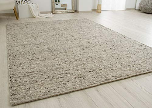 Steffensmeier Handweb Teppich Birgsau | Wolle (Schurwolle), Natur Grau, handgewebt, Größe: 250x250 cm Wohnzimmer und Schlafzimmer von Steffensmeier - Die Welt der Teppiche