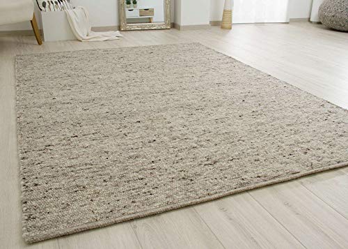 Steffensmeier Handweb Teppich Birgsau | Wolle (Schurwolle), Natur Grau, handgewebt, Größe: 250x300 cm Wohnzimmer und Schlafzimmer von Steffensmeier - Die Welt der Teppiche