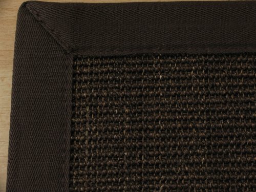 Astra Sisal Teppich Manaus mit Bordüre Farbe dunkel braun Coffee 100% Sisal - 18 Größen, Größe: 80x160 cm von Steffensmeier