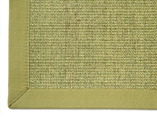 Astra Sisal Teppich Manaus mit Bordüre Farbe heu Kiwi grün 100% Sisal - 18 Größen, Größe: 65x140 cm von Steffensmeier