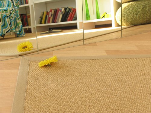 Astra Sisal Teppich Panama Rio mit Bordüre - Farbe natur Sisal 18 Größen, Größe: 65x140 cm von Steffensmeier