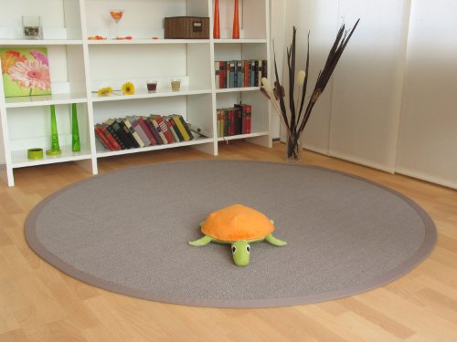 Astra Sisal Teppich Salvador - Farbe Stahl - Bordüre Mauve - 047.004, Größe: 200x250 cm von Steffensmeier