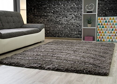 Steffensmeier Hochflor Langflor Teppich Pindos in Anthrazit, Flauschig, Ökotex Zertifiziert, Wohnzimmer, Größe: 120x160 cm von Steffensmeier