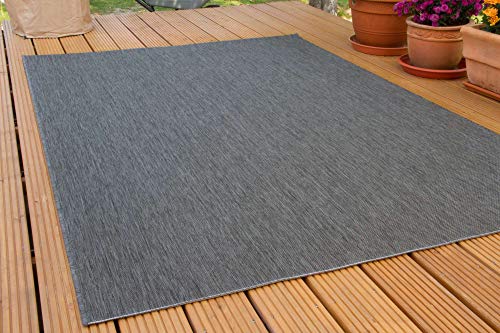 Steffensmeier In- und Outdoor Teppich Gotland | für Balkon, Terrasse und Küche | Strapazierfähig und wasserfest | in Grau, Größe: 120x170 cm von Steffensmeier