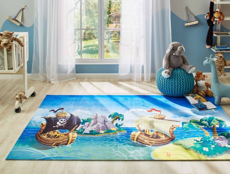 Steffensmeier Kinderteppich Sweet Dreams Piratenschiff, Rechteckig, Kinderzimmer von Steffensmeier