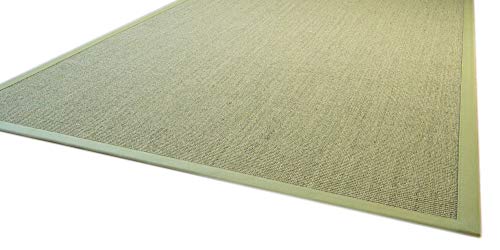 Steffensmeier Sisal Teppich Brazil mit Bordüre Farbe grün Premium Qualität 100% Sisal, Größe: 140x200 cm von Steffensmeier