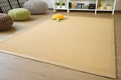 Steffensmeier Sisal Teppich Brazil mit Bordüre Farbe Natur beige Premium Qualität 100% Sisal, Größe: 165x235 cm von Steffensmeier