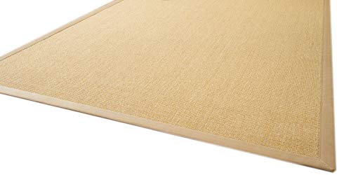 Steffensmeier Sisal Teppich Brazil mit Bordüre Farbe Natur beige Premium Qualität 100% Sisal, Größe: 200x200 cm von Steffensmeier