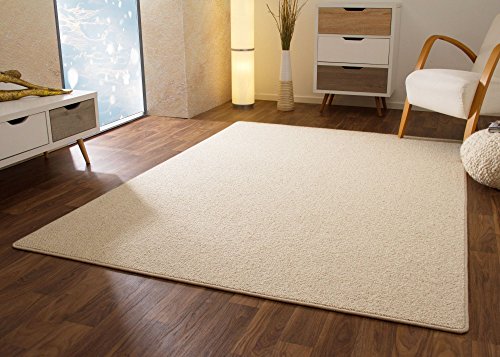 Steffensmeier Designer Teppich Modern Berber Sydney in Creme, Wollsiegel Qualität, Größe: 240x240 cm von Steffensmeier