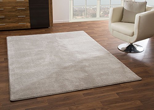 Steffensmeier Designer Teppich Modern Oxford Robuster und Weicher Flor in Hellgrau, Größe: 80x150 cm von Steffensmeier