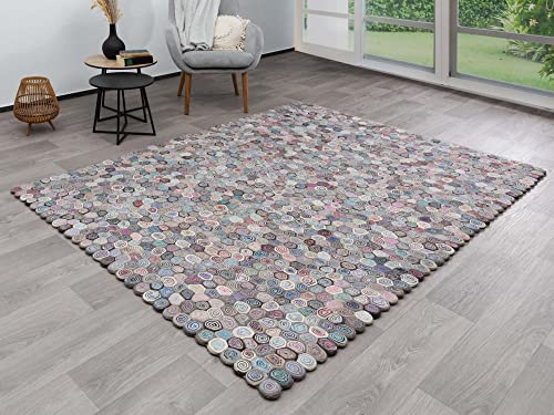 Steffensmeier Designer Teppich Multan | Wohnzimmer | Kurzflor Teppich | Bunt, Größe: 80x150 cm von Steffensmeier