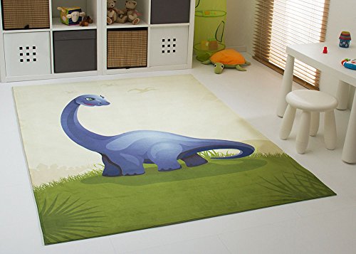 Steffensmeier Dinosaurier Teppich Dino Kinderteppich Kinderzimmer Denni in beige blau, Ökotex Zertifiziert, Größe:120x170 cm Steffensmeier Dinosaurier Teppich Dino Kinderteppich Kinderzimmer Denni in beige blau, Ökotex Zertifiziert, Größe:120x170 cm von Steffensmeier