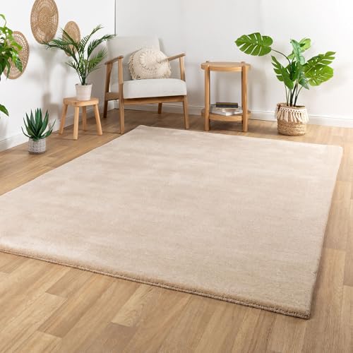 Steffensmeier Gabbeh Teppich Sali | 100% Neuseeland Schurwolle | Handloom | Wohnzimmer | super dicht | Beige, Größe 250x350 cm von Steffensmeier