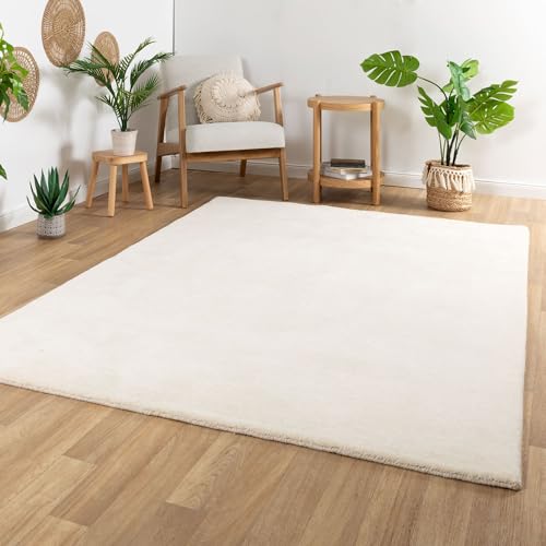 Steffensmeier Gabbeh Teppich Sali | 100% Neuseeland Schurwolle | Handloom | Wohnzimmer | super dicht | Creme, Größe: 200x300 cm von Steffensmeier