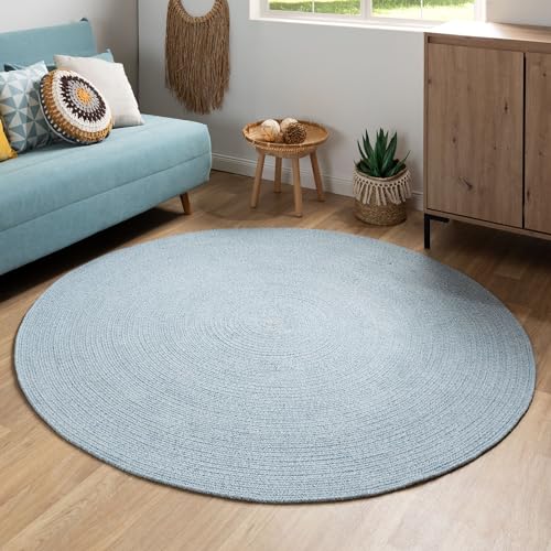 Steffensmeier Handweb Teppich Bali | 100% Baumwolle, Hellblau meliert, handgefertigt, Größe: Ø 80 cm | Flur, Eingangsbereich, Wohnzimmer Steffensmeier Handweb Teppich Bali | 100% Baumwolle, Hellblau meliert, handgefertigt, Größe: Ø 80 cm | Flur, Eingangsbereich, Wohnzimmer von Steffensmeier