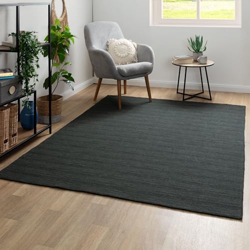 Steffensmeier Handweb Teppich Kelim Delhi | 100% Schurwolle in der Nutzschicht, Anthrazit, handgewebt, Größe: 120x180 cm Wohnzimmer und Schlafzimmer Steffensmeier Handweb Teppich Kelim Delhi | 100% Schurwolle in der Nutzschicht, Anthrazit, handgewebt, Größe: 120x180 cm Wohnzimmer und Schlafzimmer von Steffensmeier