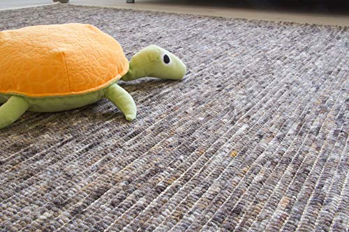Steffensmeier Handwebteppich Laufenburg | Wolle (Schurwolle), Grau Braun Natur, handgewebt, Größe: 250x290 cm Wohnzimmer und Schlafzimmer von Steffensmeier
