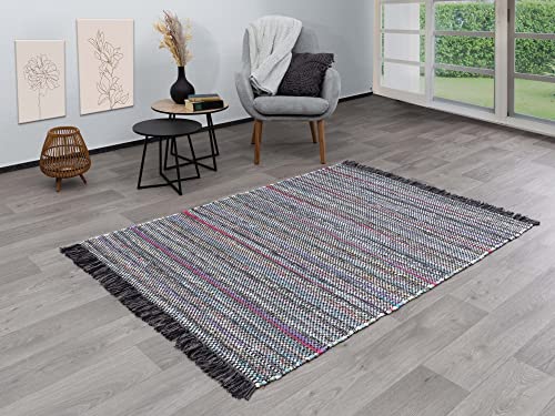 Steffensmeier Handwebteppich Nango | Fußbodenheizunggeeignet | Antistatisch | Grau, handgewebt, Größe: 120x180 cm von Steffensmeier