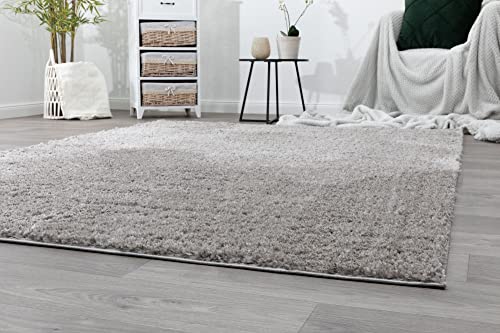 Steffensmeier Hochflor Teppich Kimo | Shaggy Langflor Teppich | Wohnzimmer, Schlafzimmer, Taupe, Größe: 120x170 cm von Steffensmeier