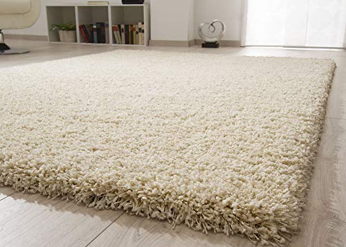 Steffensmeier Hochflor Teppich Twilight | Wohnzimmer | Beste Qualität | Elastischer Flor | Creme 6926, Größe: 65x130 cm von Steffensmeier