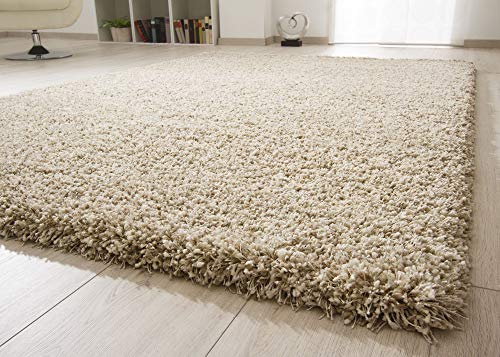 Steffensmeier Hochflor Teppich Twilight | Wohnzimmer | Beste Qualität | Elastischer Flor | Creme meliert 2211, Größe: 160x230 cm von Steffensmeier