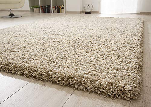 Steffensmeier Hochflor Teppich Twilight | Wohnzimmer | Beste Qualität | Elastischer Flor | Creme meliert 2211, Größe: 200x200 cm von Steffensmeier