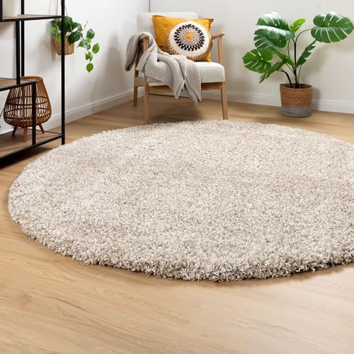 Steffensmeier Hochflor Teppich Twilight | Wohnzimmer | Beste Qualität | Elastischer Flor | Creme meliert 2211, Größe: Ø160 cm rund Steffensmeier Hochflor Teppich Twilight | Wohnzimmer | Beste Qualität | Elastischer Flor | Creme meliert 2211, Größe: Ø160 cm rund von Steffensmeier