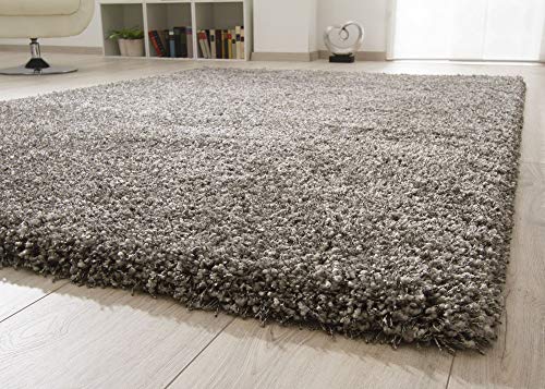 Steffensmeier Hochflor Teppich Twilight | Wohnzimmer | Beste Qualität | Elastischer Flor | Grau meliert 9999, Größe: 200x200 cm von Steffensmeier