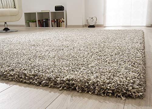 Steffensmeier Hochflor Teppich Twilight | Wohnzimmer | Beste Qualität | Elastischer Flor | Silber meliert 6699; Größe: 200x250 cm von Steffensmeier