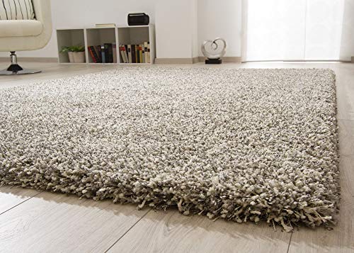 Steffensmeier Hochflor Teppich Twilight | Wohnzimmer | Beste Qualität | Elastischer Flor | Silber meliert 6699; Größe: 200x290 cm von Steffensmeier