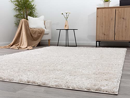 Steffensmeier Hochflor Teppich Vaasa | Shaggy Langflor Teppich | Wohnzimmer, Schlafzimmer, Beige, Größe: 160x230 cm von Steffensmeier