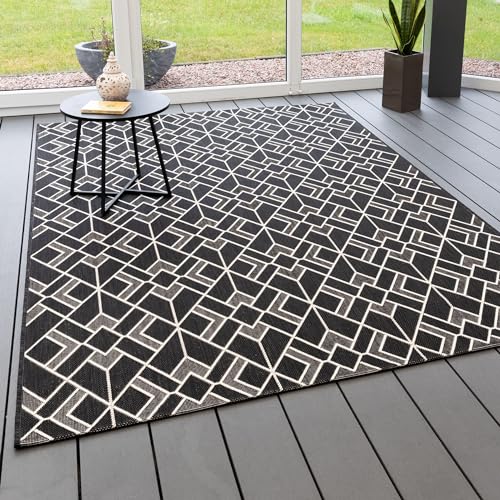 Steffensmeier In- und Outdoor Teppich Bergen Küche Balkon Garten Flur, wasserfest, Kunststoff, Raute Schwarz, Größe: 160x230 cm Steffensmeier In- und Outdoor Teppich Bergen Küche Balkon Garten Flur, wasserfest, Kunststoff, Raute Schwarz, Größe: 160x230 cm von Steffensmeier