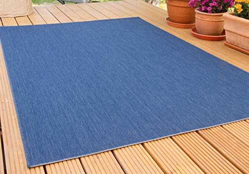 Steffensmeier In- und Outdoor Teppich Gotland | für Balkon, Terrasse und Küche | Strapazierfähig und wasserfest | in Blau, Größe: 200x250 cm von Steffensmeier