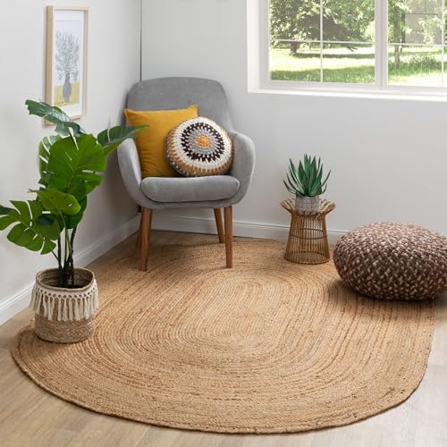 Steffensmeier Jute Teppich Goa | Oval | Wohnzimmer, Flur, Essbereich | handgeflochten, Größe: 140x200 cm Steffensmeier Jute Teppich Goa | Oval | Wohnzimmer, Flur, Essbereich | handgeflochten, Größe: 140x200 cm von Steffensmeier