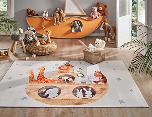 Steffensmeier Kinderteppich Tiere für Mädchen und Jungen Sweet Dreams Collection Arche, Größe: 100x160 cm von Steffensmeier