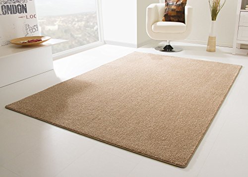 Steffensmeier Kurzflor Teppich Cambridge, Wohnzimmer, Schlafzimmer, in Sand, Größe: 80x250 cm von Steffensmeier