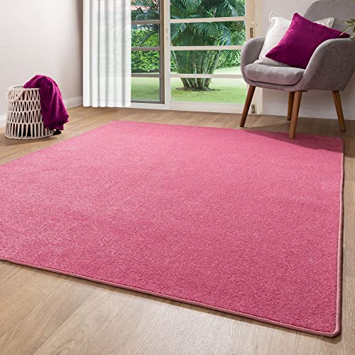 Steffensmeier Kurzflor Teppich Ibiza | Wohnzimmerteppich | Stilvoll | Pflegeleicht | Jugendteppich | Pink, Größe: 120x180 cm von Steffensmeier