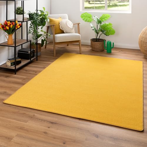Steffensmeier Kurzflorteppich Cambridge Young | Teppich für das Wohnzimmer, Jugendzimmer in Gelb, Größe: 240x290 cm von Steffensmeier
