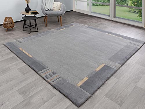 Steffensmeier Nepal Teppich Peschawar | Wolle | Schlafzimmer | Silber, Größe: 170x240 cm von Steffensmeier