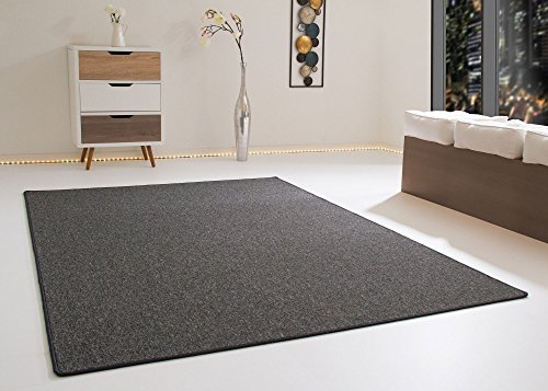 Steffensmeier Schlingenteppich Meddon, Esszimmer, Flur, für Haustiere geeignet in Anthrazit, GUT Siegel Zertifiziert, Größe: 140x200 cm von Steffensmeier