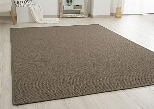 Steffensmeier Sisal Teppich Acapulco - gekettelter Sisalteppich aus 100% Sisal in Graphit-Grau, Größe: 160x160 cm von Steffensmeier