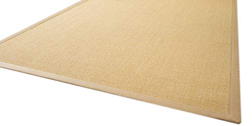 Steffensmeier Sisal Teppich Brazil mit Bordüre Farbe Natur beige Premium Qualität 100% Sisal, Größe: 160x160 cm von Steffensmeier