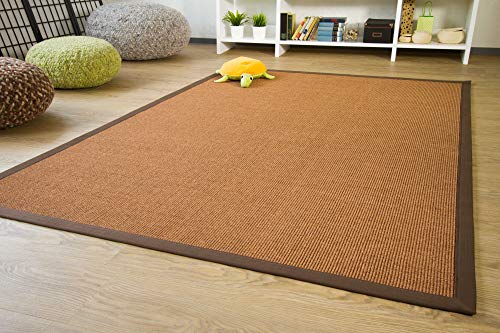 Steffensmeier Sisal Teppich Brazil mit Bordüre Farbe braun dunkel braun Premium Qualität 100% Sisal, Größe: 200x250 cm von Steffensmeier