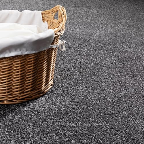 Steffensmeier Teppichboden Cambridge | Meterware Auslegware Wohnzimmer Schlafzimmer Kinderzimmer | anthrazit | 500x500 cm von Steffensmeier