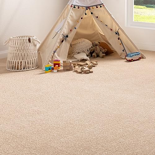 Steffensmeier Teppichboden Cambridge Young Meterware | Auslegware für Kinderzimmer Wohnzimmer Schlafzimmer | Beige, Größe: 400x700 cm von Steffensmeier