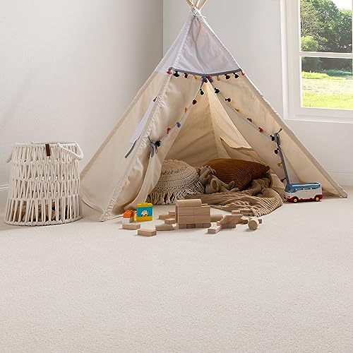 Steffensmeier Teppichboden Cambridge Young Meterware | Auslegware für Kinderzimmer Wohnzimmer Schlafzimmer | Creme, Größe: 300x300 cm von Steffensmeier